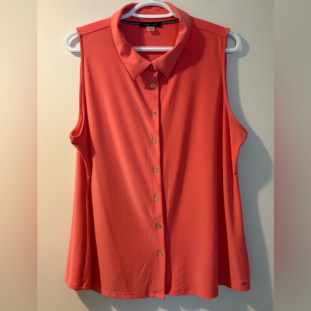 Tommy Hilfiger Sleeveless Button-Up Blouse XL